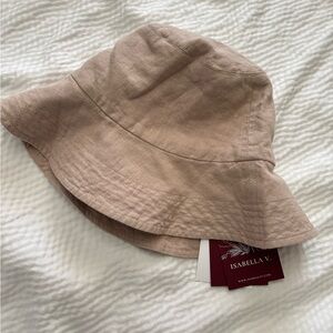 Isabella V. Natural European Linen Bucket Hat